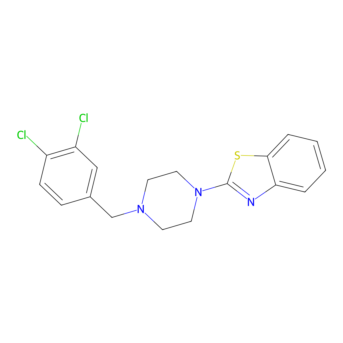 2-[4-(3,4-Dichlorobenzyl)piperazino]-1,3-benzothiazole molecular structure, CAS 478076-97-0
