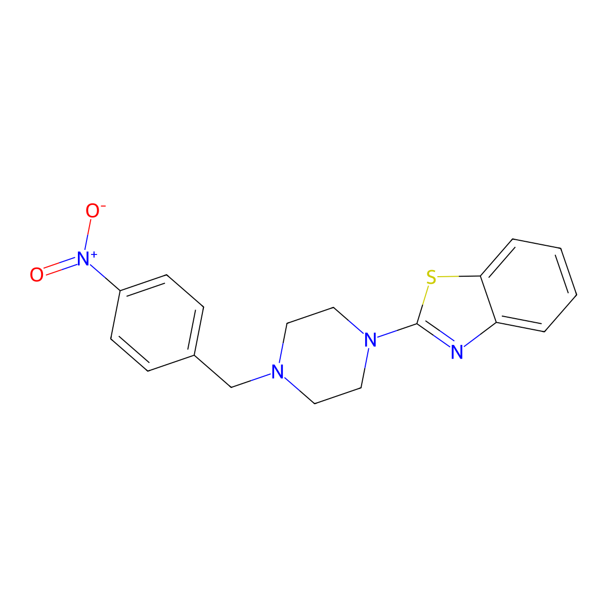 2-[4-(4-Nitrobenzyl)piperazino]-1,3-benzothiazole molecular structure, CAS 478076-98-1