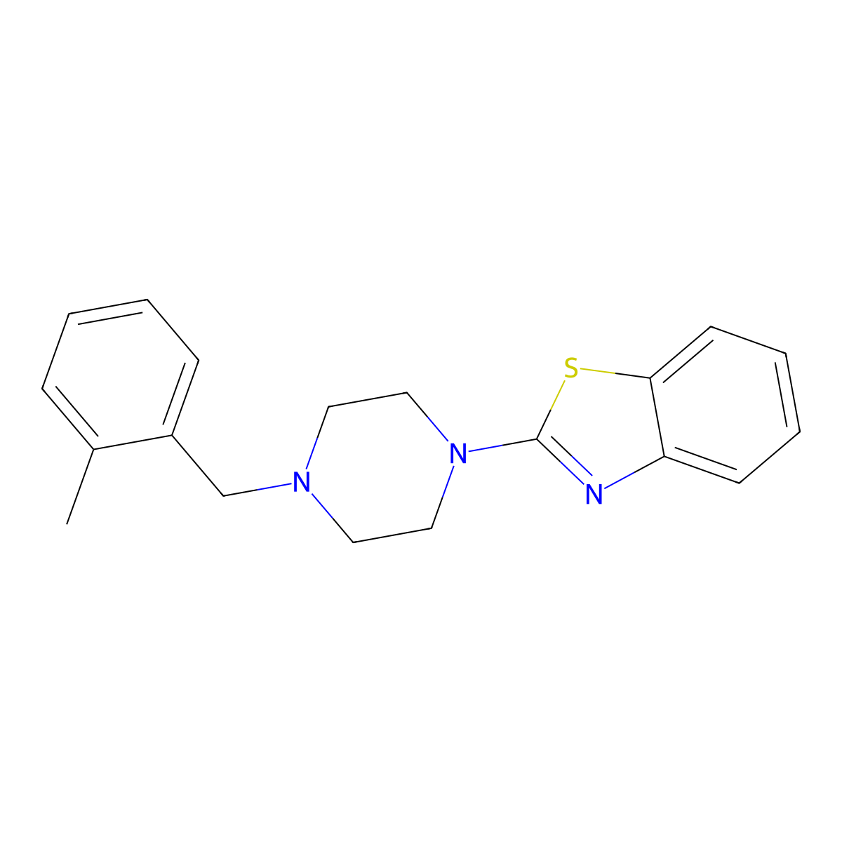 2-(4-(2-Methylbenzyl)piperazino)-1,3-benzothiazole molecular structure, CAS 478076-99-2