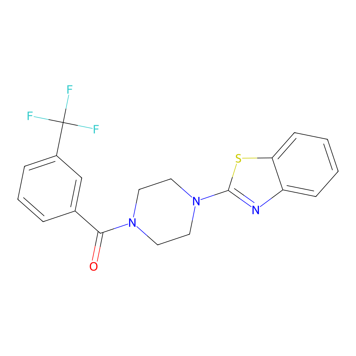 (4-(Benzo[d]thiazol-2-yl)piperazin-1-yl)(3-(trifluoromethyl)phenyl)methanone molecular structure, CAS 478077-02-0
