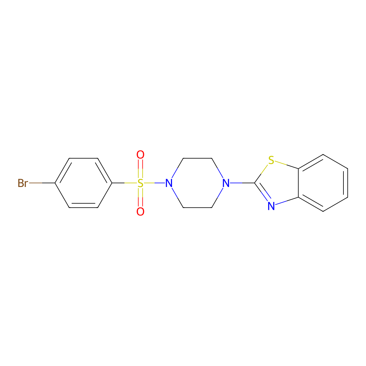 2-[4-(4-Bromophenyl)sulfonylpiperazin-1-yl]-1,3-benzothiazole molecular structure, CAS 478077-05-3