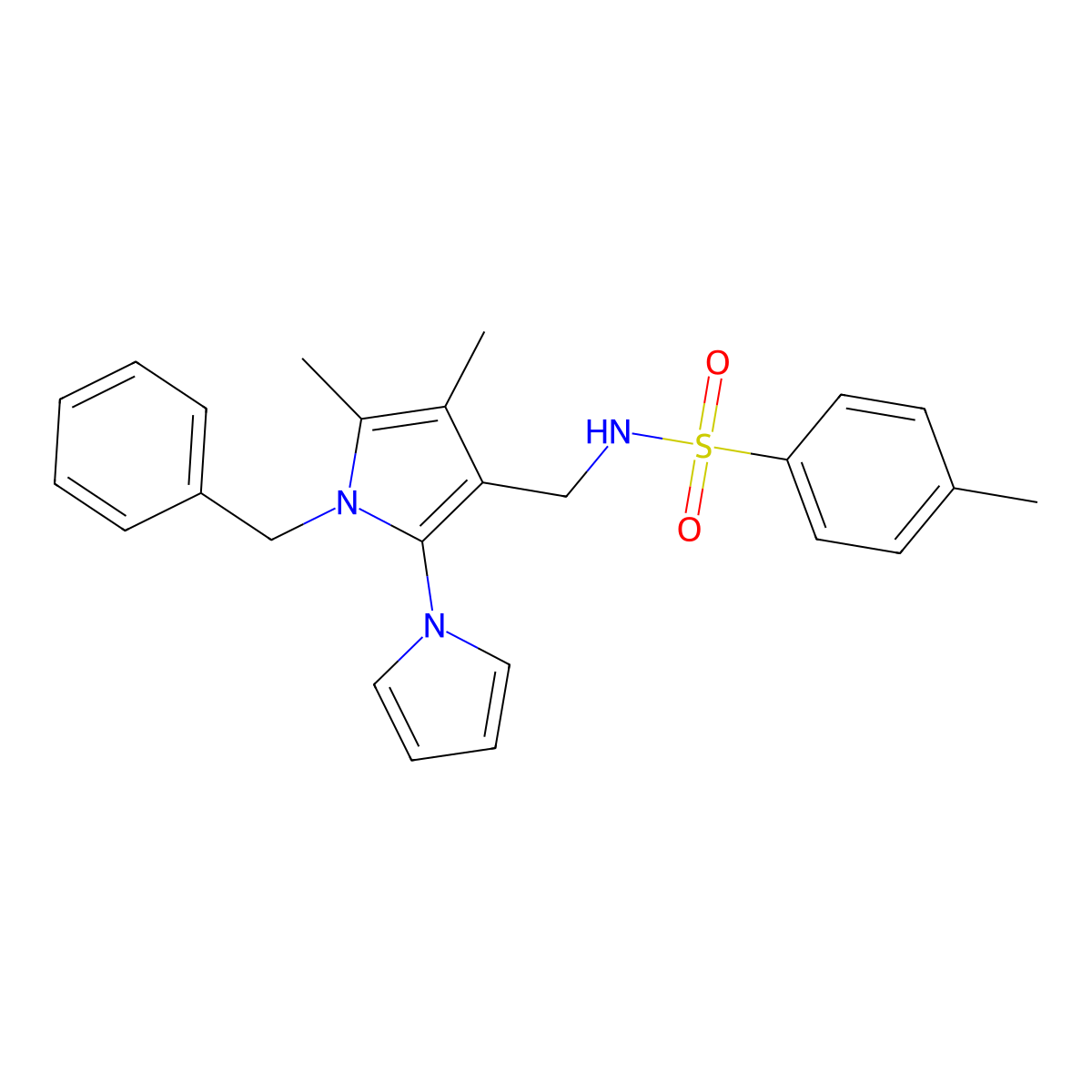 N-[(1-benzyl-4,5-dimethyl-2-pyrrol-1-ylpyrrol-3-yl)methyl]-4-methylbenzenesulfonamide molecular structure, CAS 478077-18-8