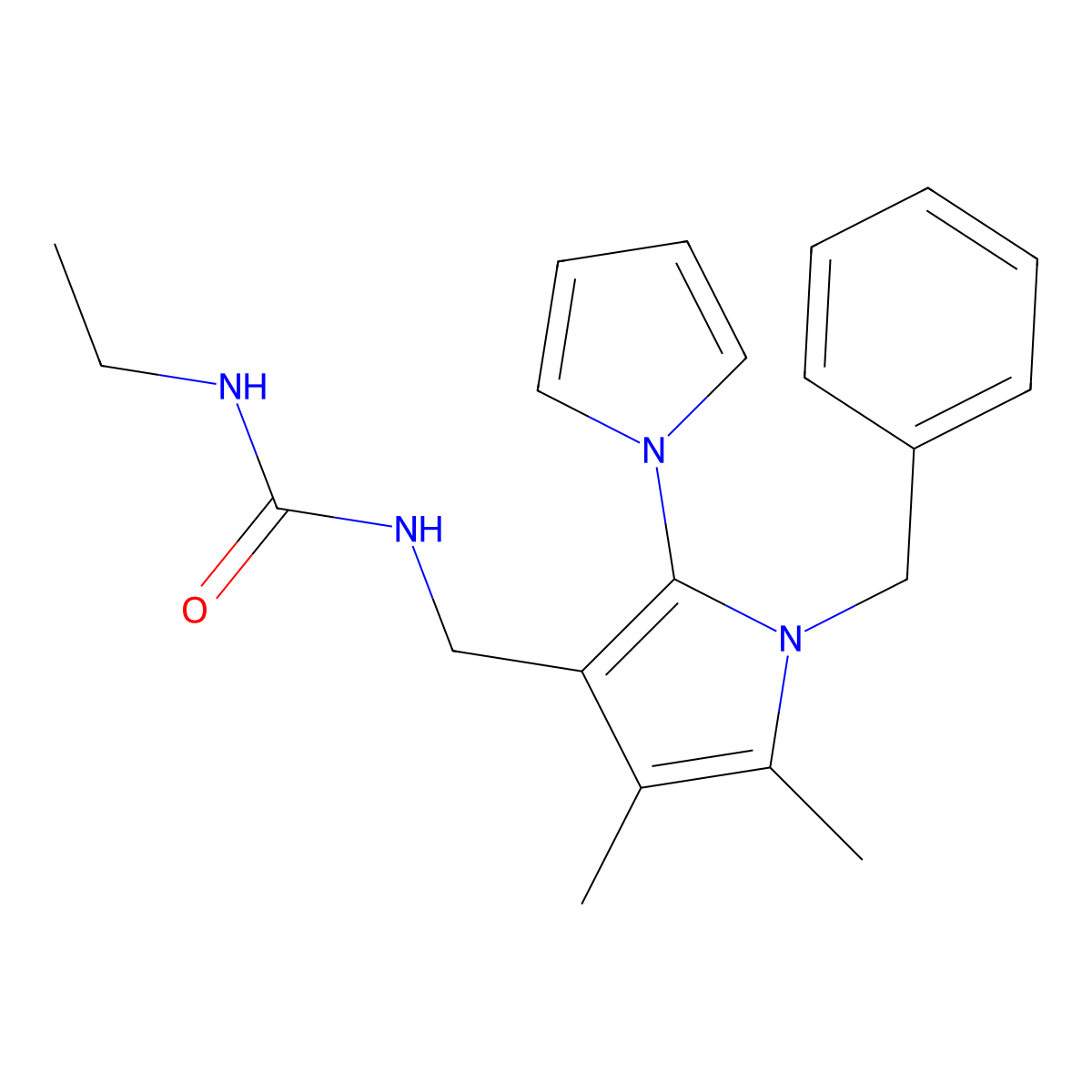 1-[(1-Benzyl-4,5-dimethyl-2-pyrrol-1-ylpyrrol-3-yl)methyl]-3-ethylurea molecular structure, CAS 478077-19-9