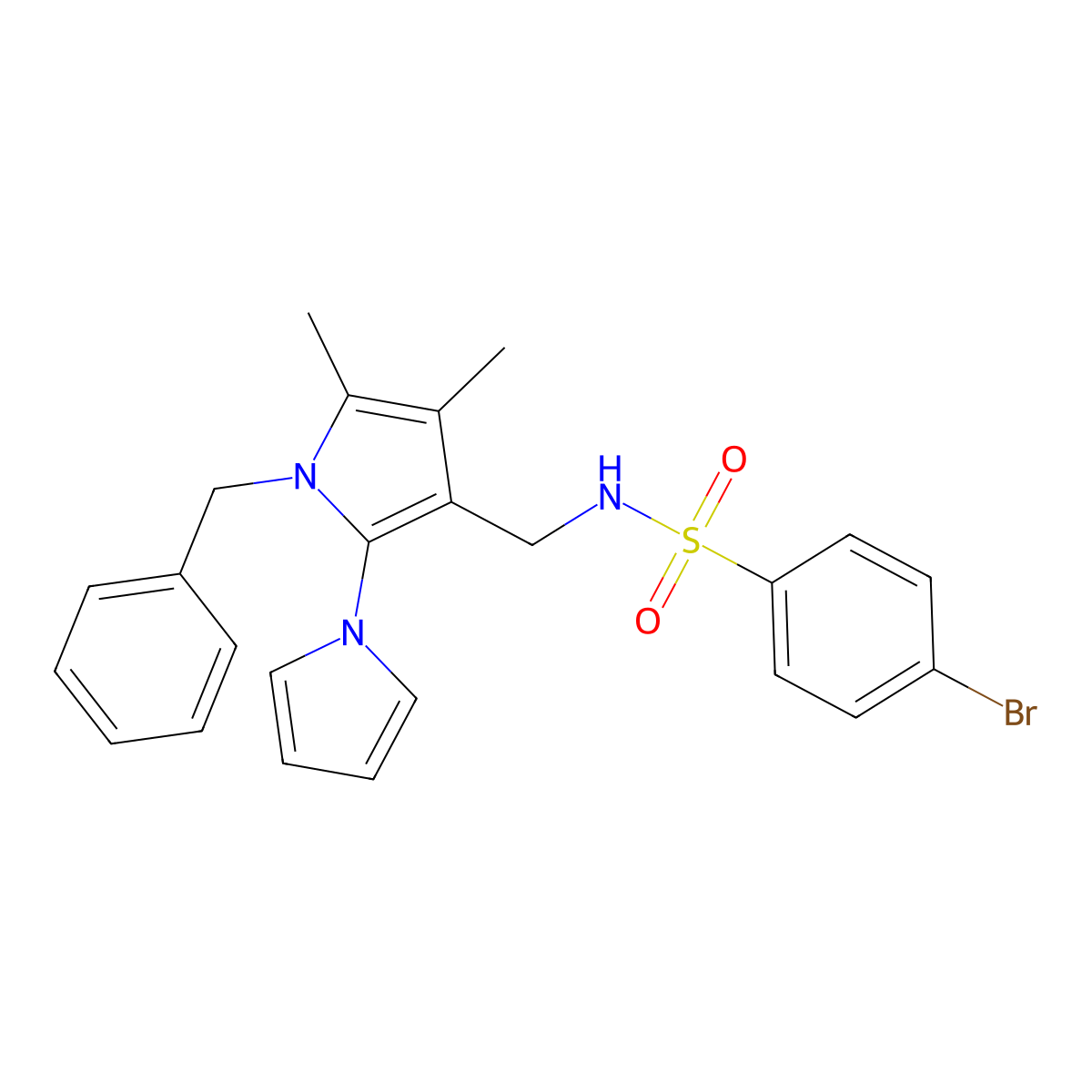 N-[(1-benzyl-4,5-dimethyl-2-pyrrol-1-ylpyrrol-3-yl)methyl]-4-bromobenzenesulfonamide molecular structure, CAS 478077-22-4
