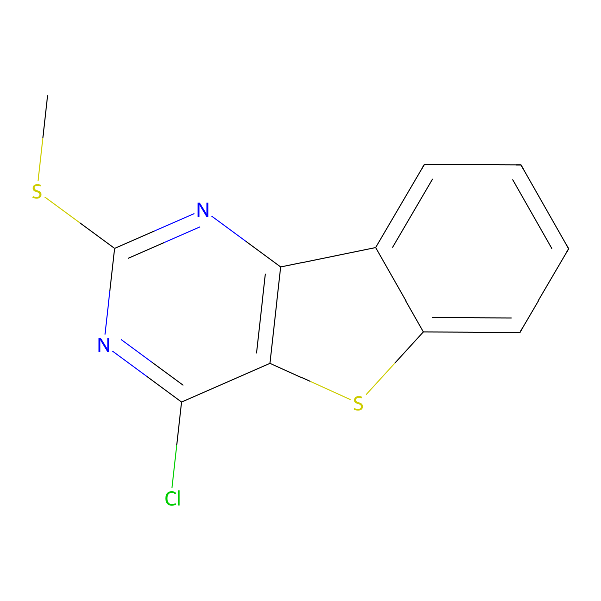 4-Chloro[1]benzothieno[3,2-d]pyrimidin-2-yl methyl sulfide molecular structure, CAS 478077-24-6