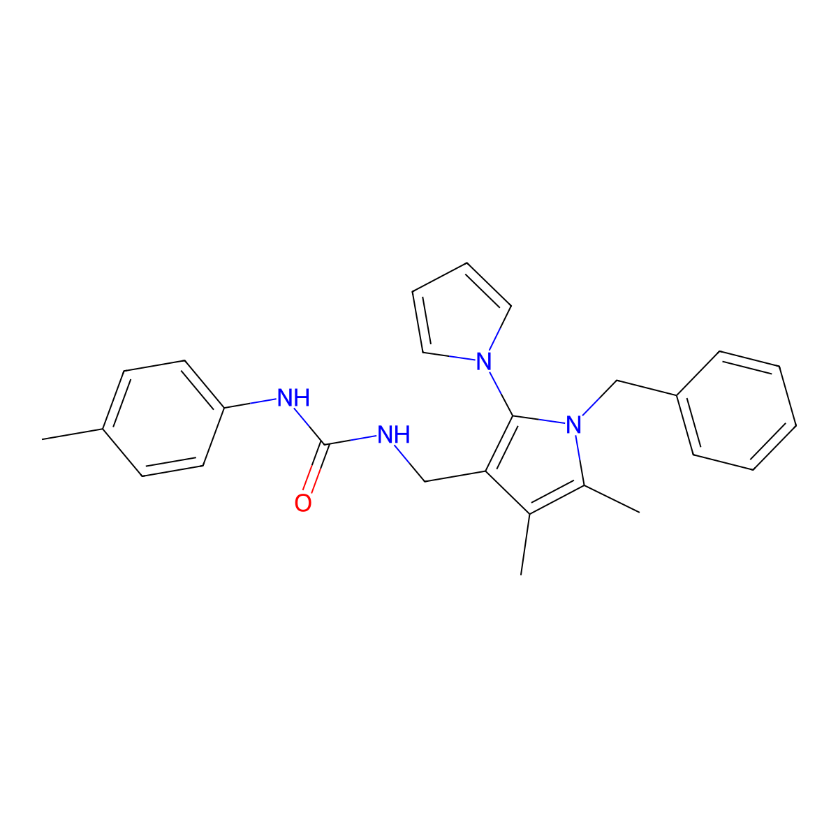 1-[(1-Benzyl-4,5-dimethyl-2-pyrrol-1-ylpyrrol-3-yl)methyl]-3-(4-methylphenyl)urea molecular structure, CAS 478077-25-7