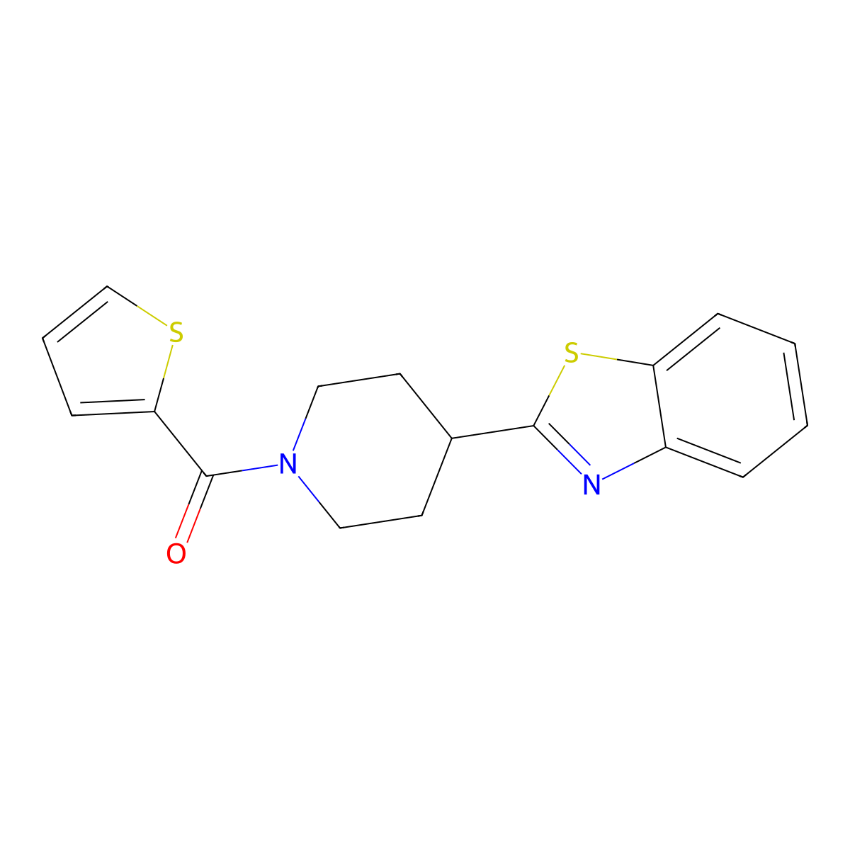 2-[1-(Thiophene-2-carbonyl)piperidin-4-yl]-1,3-benzothiazole molecular structure, CAS 478077-38-2