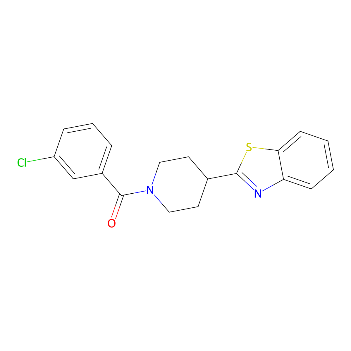 2-[1-(3-Chlorobenzoyl)piperidin-4-yl]-1,3-benzothiazole molecular structure, CAS 478077-43-9