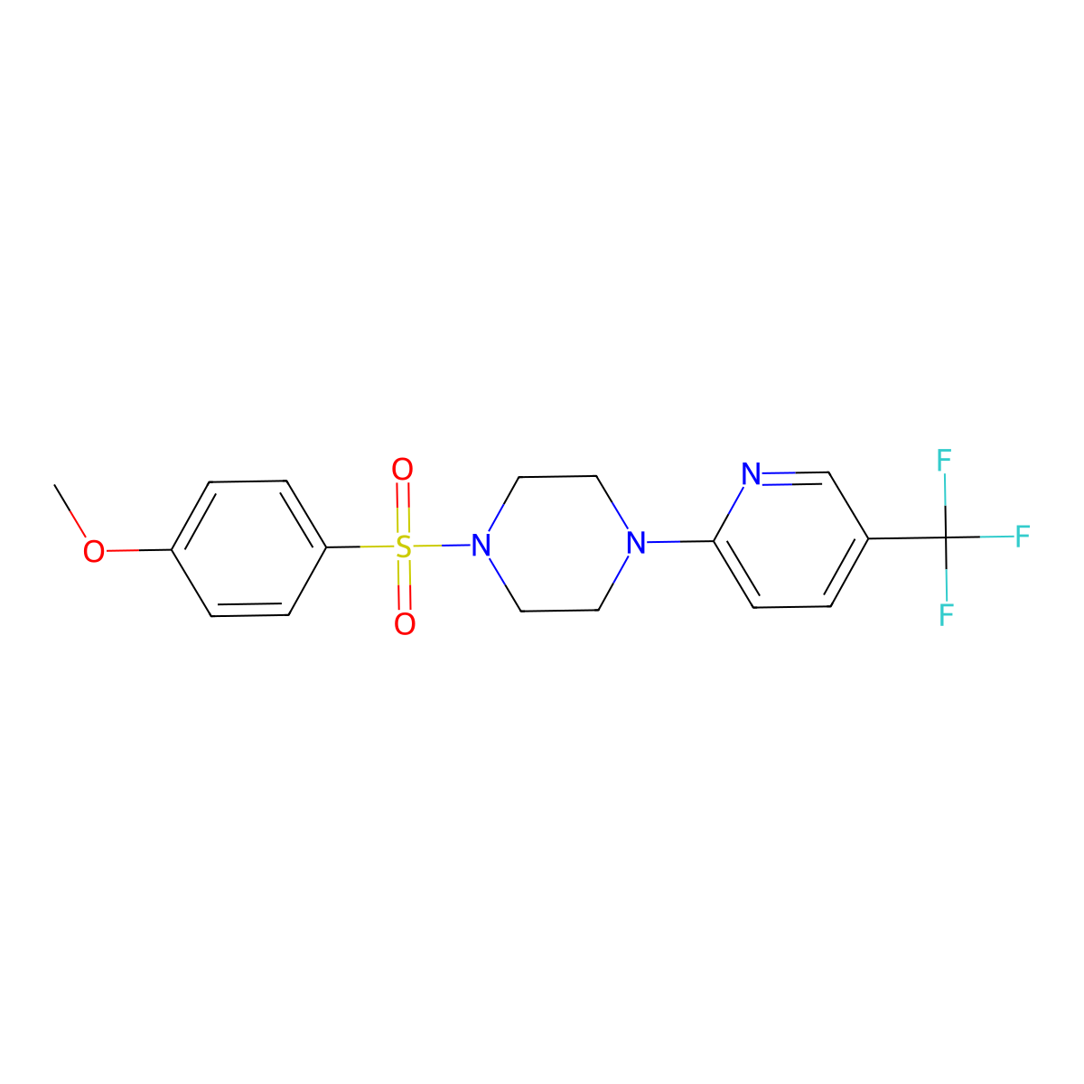 1-(4-Methoxyphenyl)sulfonyl-4-[5-(trifluoromethyl)pyridin-2-yl]piperazine molecular structure, CAS 478077-45-1