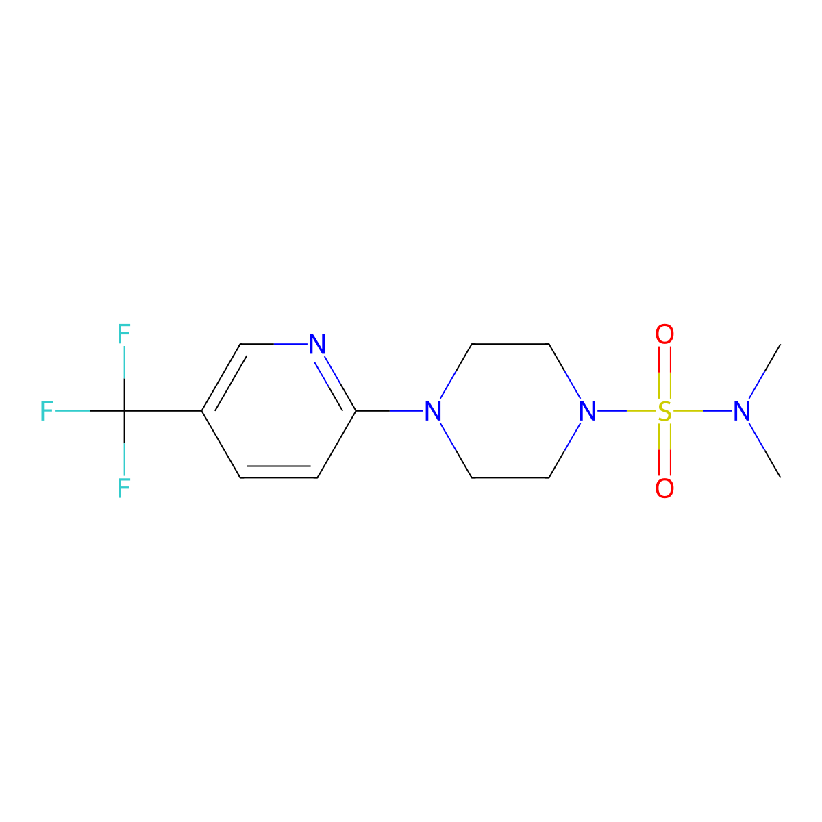 N,N-dimethyl-4-[5-(trifluoromethyl)pyridin-2-yl]piperazine-1-sulfonamide molecular structure, CAS 478077-48-4