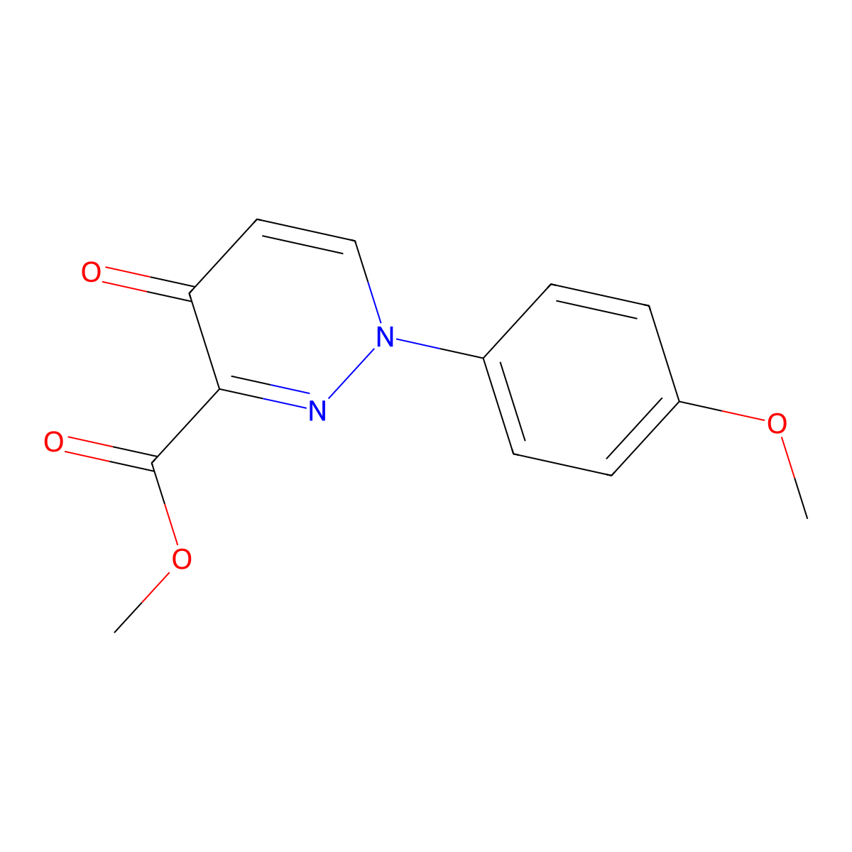 Methyl 1-(4-methoxyphenyl)-4-oxo-1,4-dihydro-3-pyridazinecarboxylate molecular structure, CAS 478077-65-5