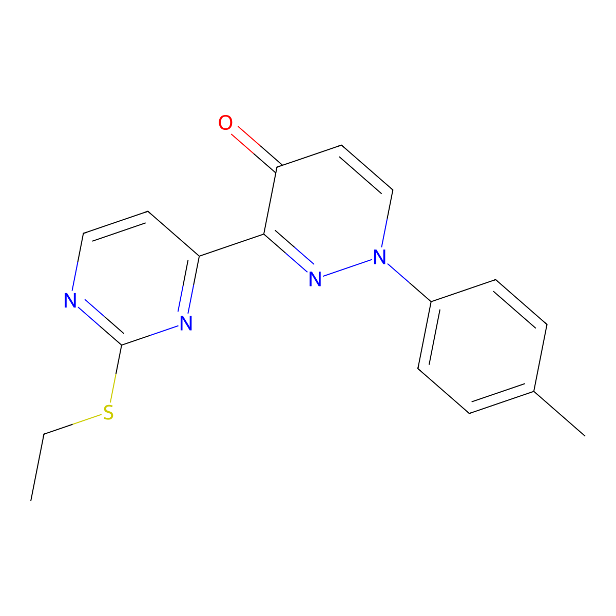 3-[2-(ethylsulfanyl)-4-pyrimidinyl]-1-(4-methylphenyl)-4(1H)-pyridazinone molecular structure, CAS 478077-69-9