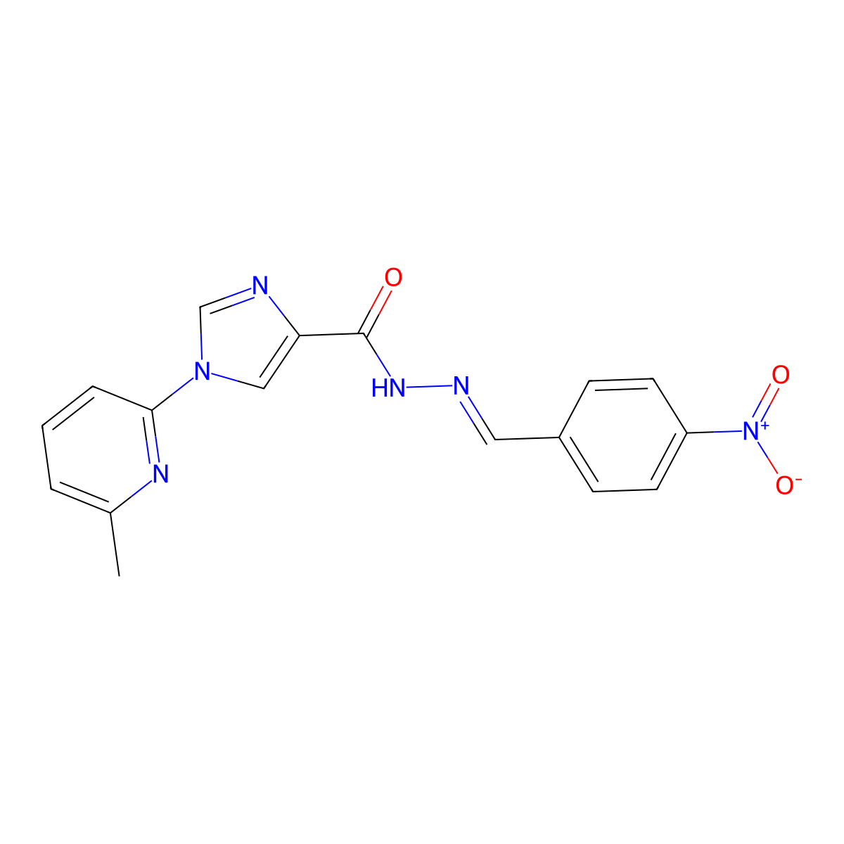1-(6-methyl-2-pyridinyl)-N'-[(Z)-(4-nitrophenyl)methylidene]-1H-imidazole-4-carbohydrazide molecular structure, CAS 478077-74-6