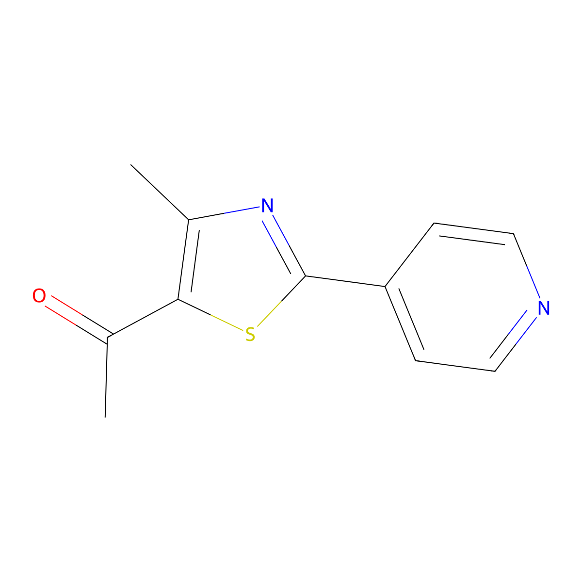1-(4-Methyl-2-(pyridin-4-yl)thiazol-5-yl)ethanone molecular structure, CAS 478077-75-7