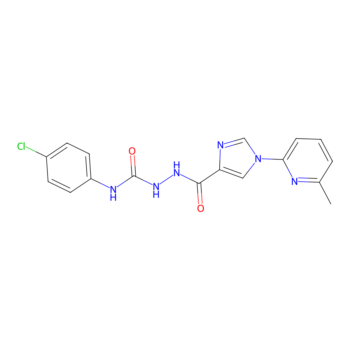 N-(4-chlorophenyl)-2-{[1-(6-methyl-2-pyridinyl)-1H-imidazol-4-yl]carbonyl}-1-hydrazinecarboxamide molecular structure, CAS 478077-76-8