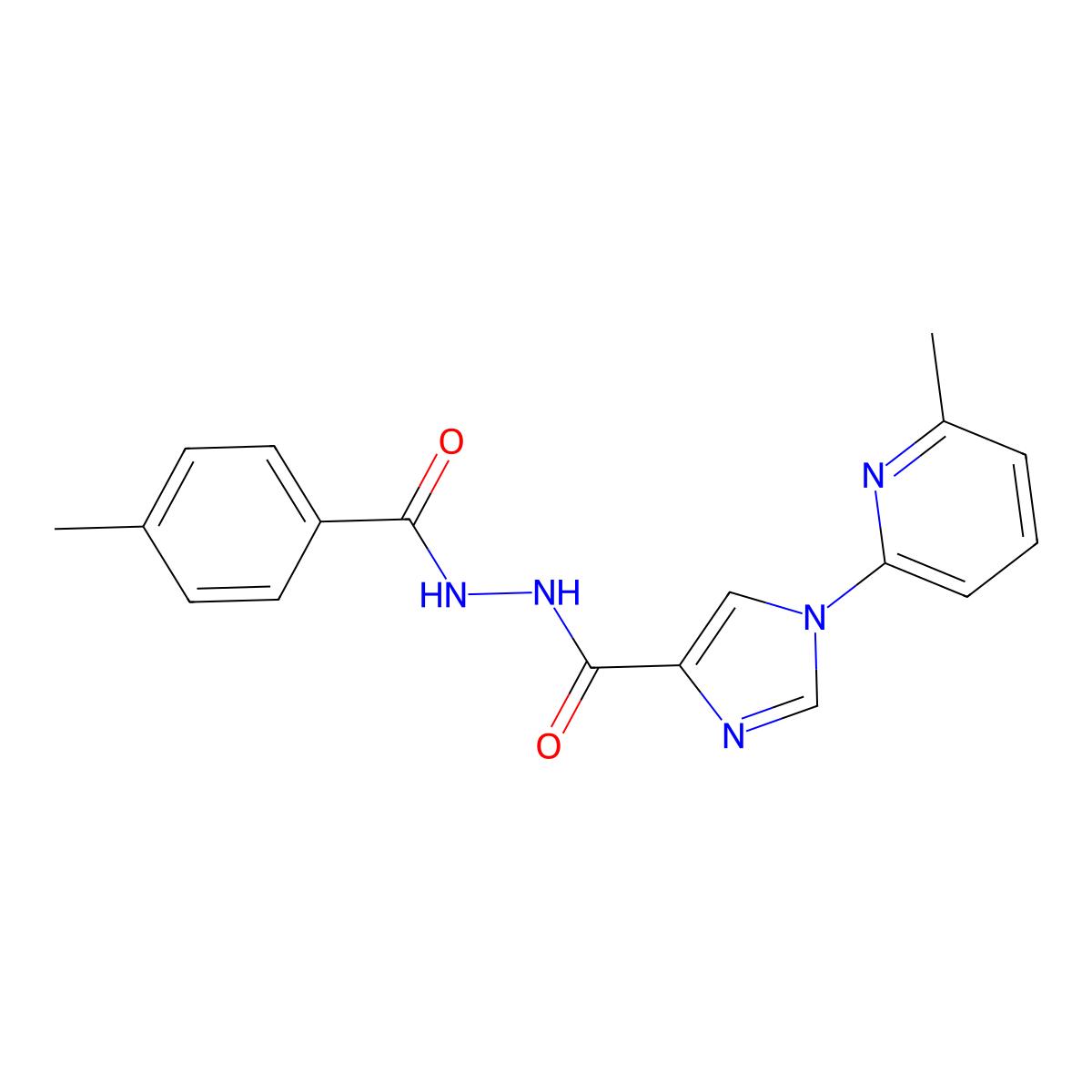 N'-(4-methylbenzoyl)-1-(6-methylpyridin-2-yl)imidazole-4-carbohydrazide molecular structure, CAS 478077-78-0