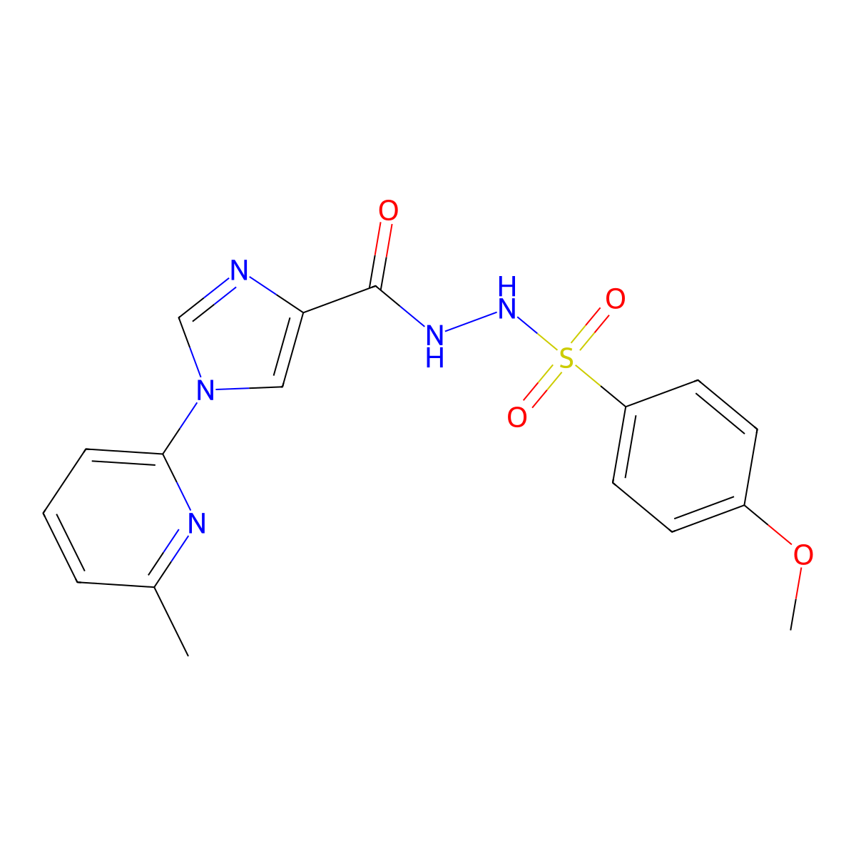 4-methoxy-N'-{[1-(6-methyl-2-pyridinyl)-1H-imidazol-4-yl]carbonyl}benzenesulfonohydrazide molecular structure, CAS 478077-79-1