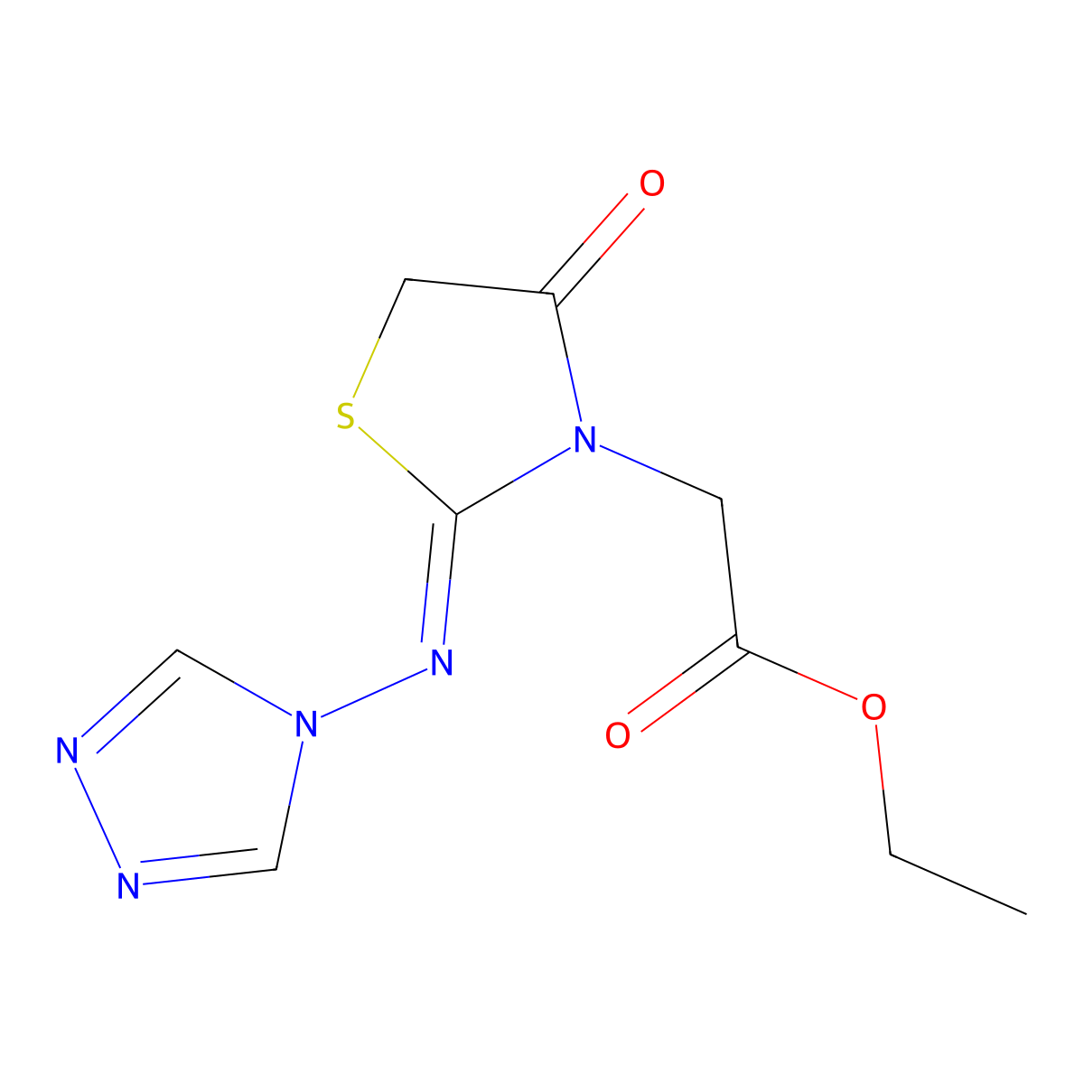 ethyl 2-[4-oxo-2-(4H-1,2,4-triazol-4-ylimino)-1,3-thiazolan-3-yl]acetate molecular structure, CAS 478077-82-6