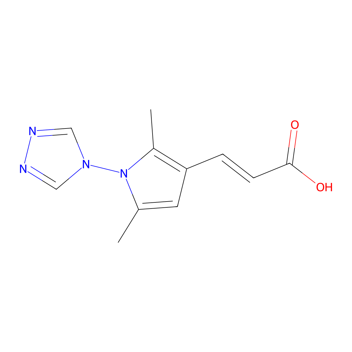 (E)-3-[2,5-dimethyl-1-(4H-1,2,4-triazol-4-yl)-1H-pyrrol-3-yl]-2-propenoic acid molecular structure, CAS 478077-83-7