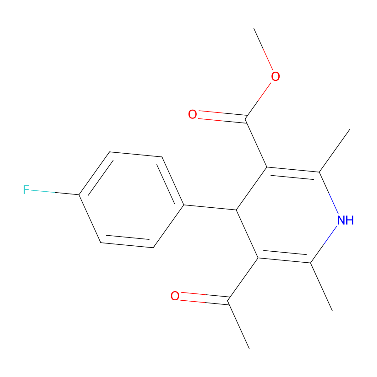 Methyl 5-acetyl-4-(4-fluorophenyl)-2,6-dimethyl-1,4-dihydropyridine-3-carboxylate molecular structure, CAS 478077-84-8