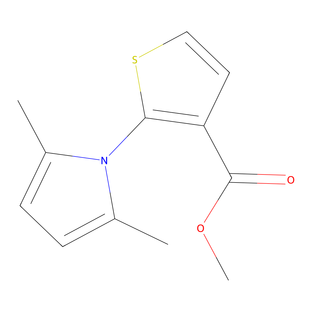 methyl 2-(2,5-dimethyl-1H-pyrrol-1-yl)-3-thiophenecarboxylate molecular structure, CAS 478077-85-9