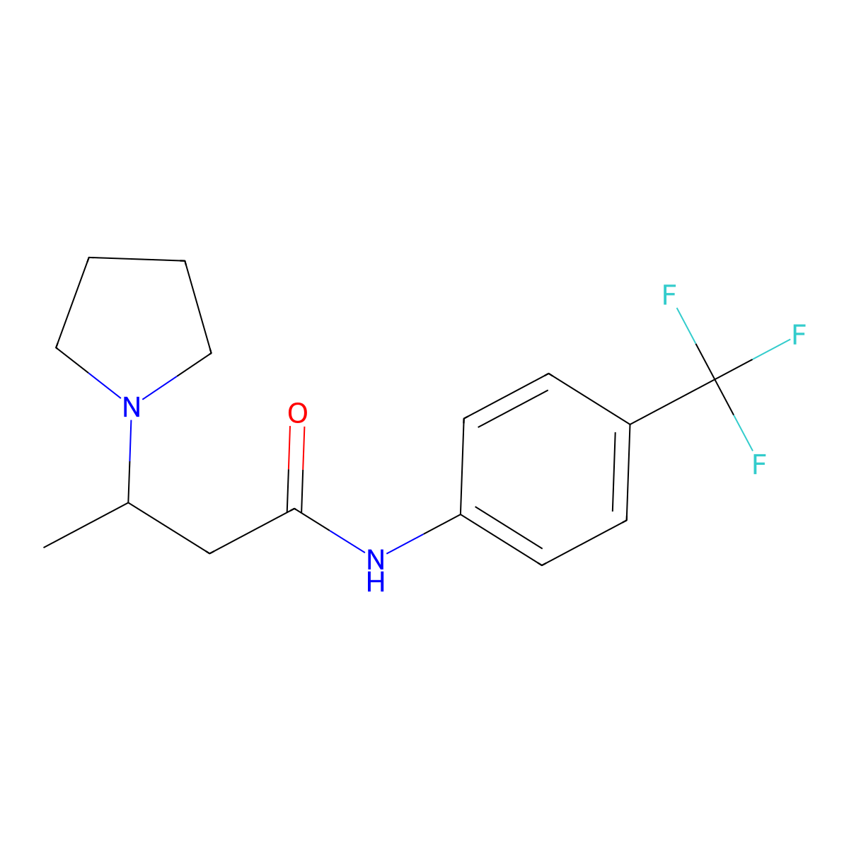 3-(1-pyrrolidinyl)-N-[4-(trifluoromethyl)phenyl]butanamide molecular structure, CAS 478077-93-9