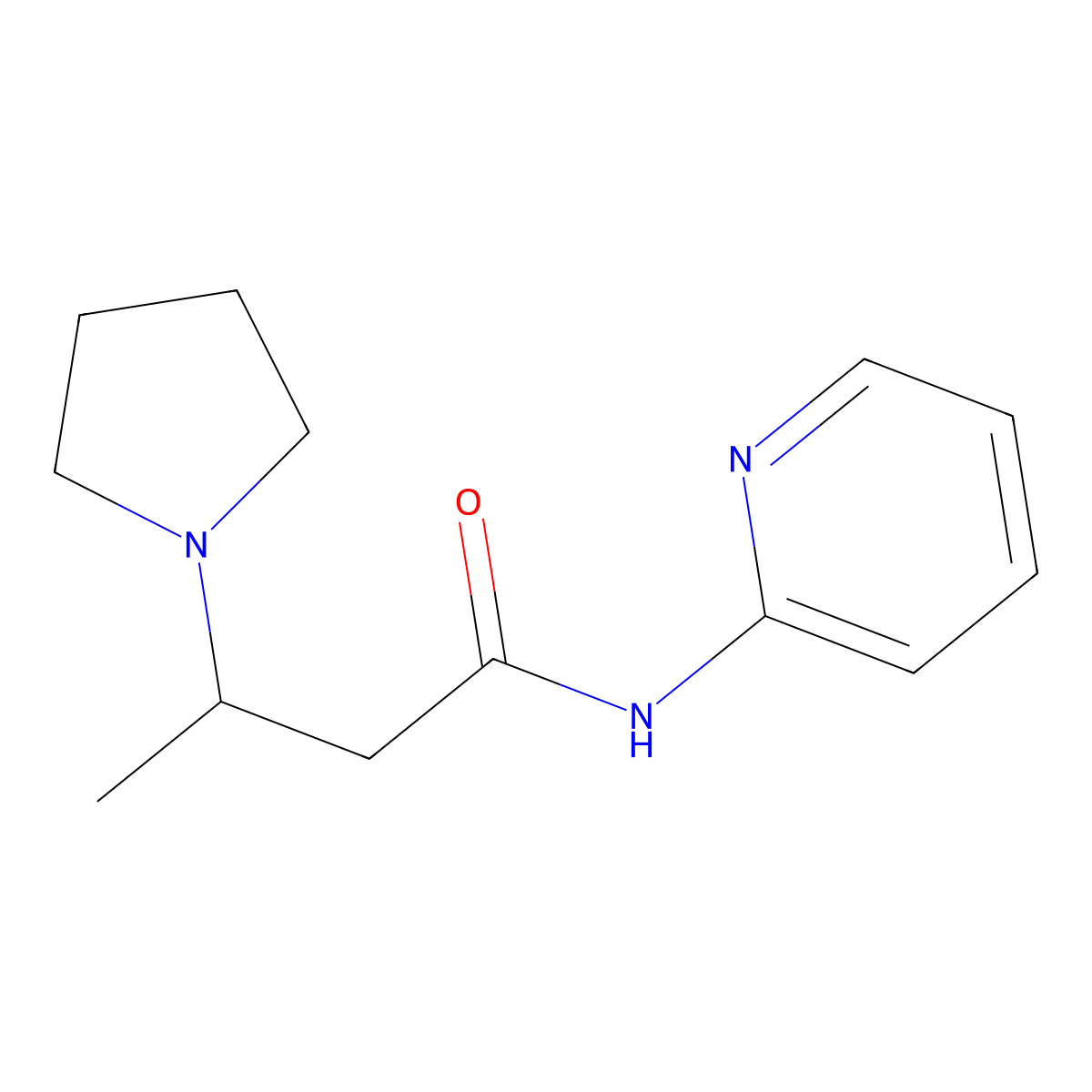 N-(2-pyridinyl)-3-(1-pyrrolidinyl)butanamide molecular structure, CAS 478077-95-1