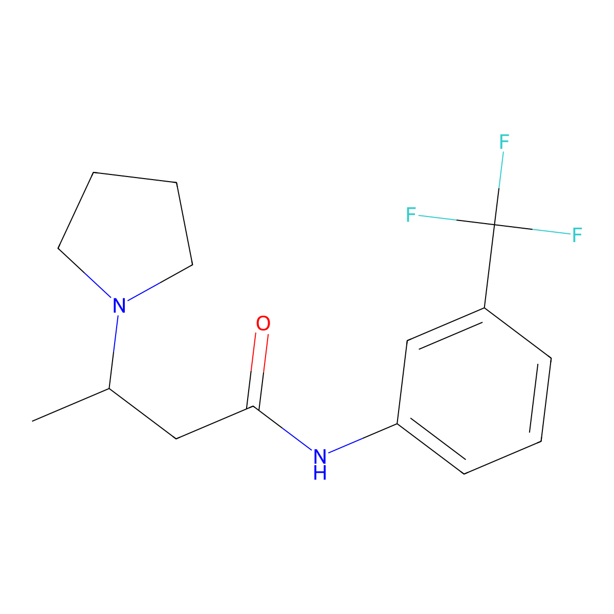 3-(1-pyrrolidinyl)-N-[3-(trifluoromethyl)phenyl]butanamide molecular structure, CAS 478077-96-2