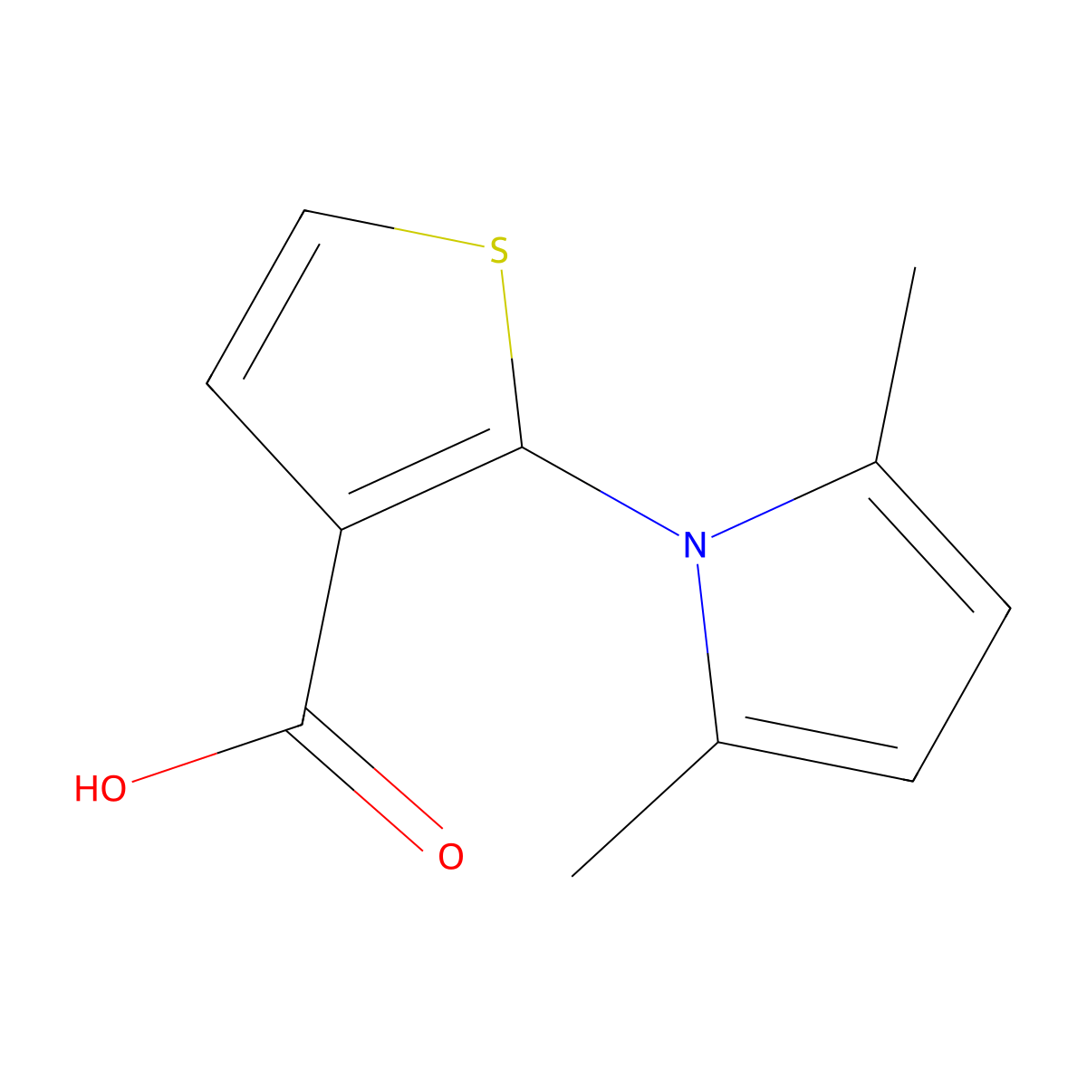 2-(2,5-Dimethyl-1H-pyrrol-1-yl)-3-thiophenecarboxylic acid molecular structure, CAS 478077-98-4