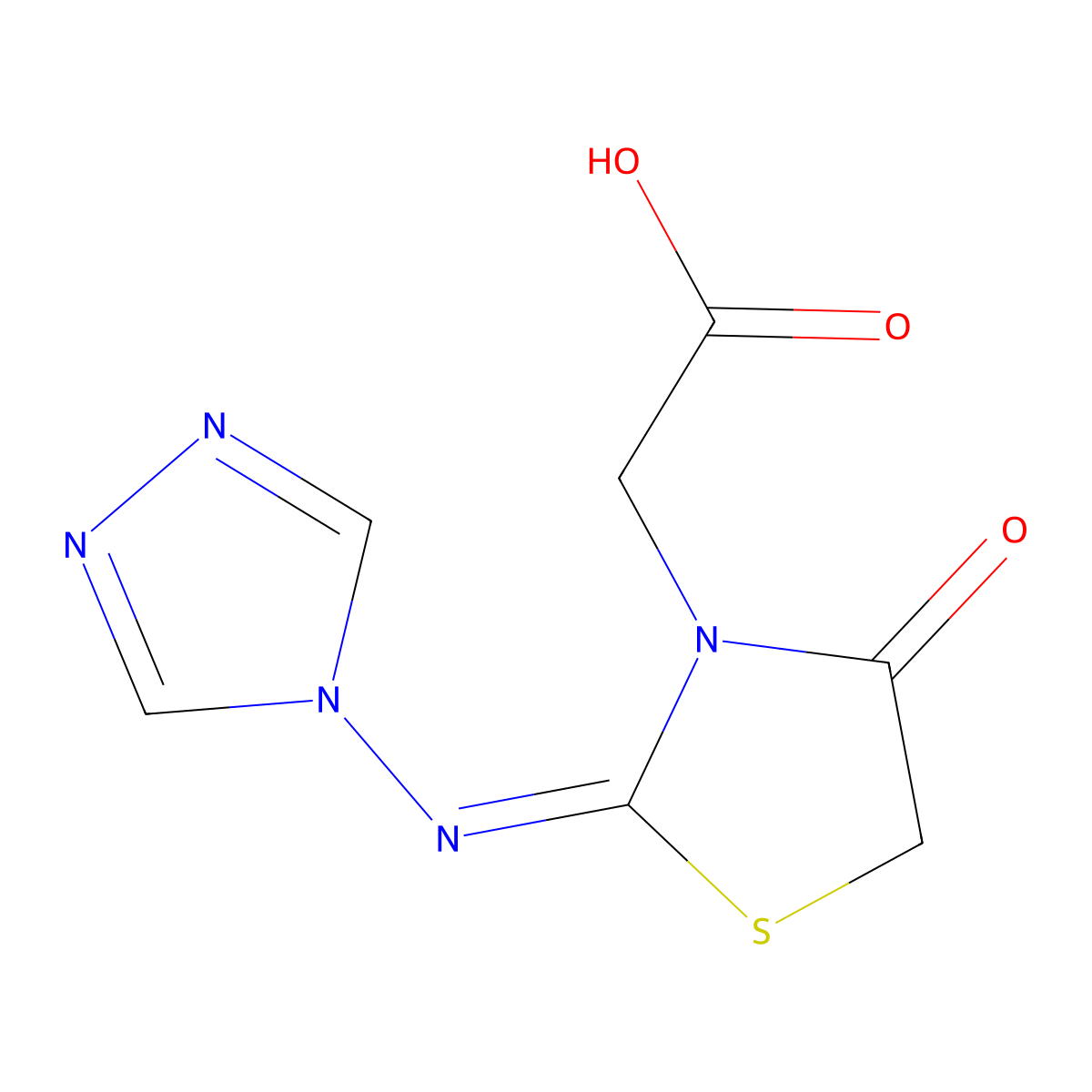 2-[4-oxo-2-(1,2,4-triazol-4-ylimino)-1,3-thiazolidin-3-yl]acetic Acid molecular structure, CAS 478077-99-5