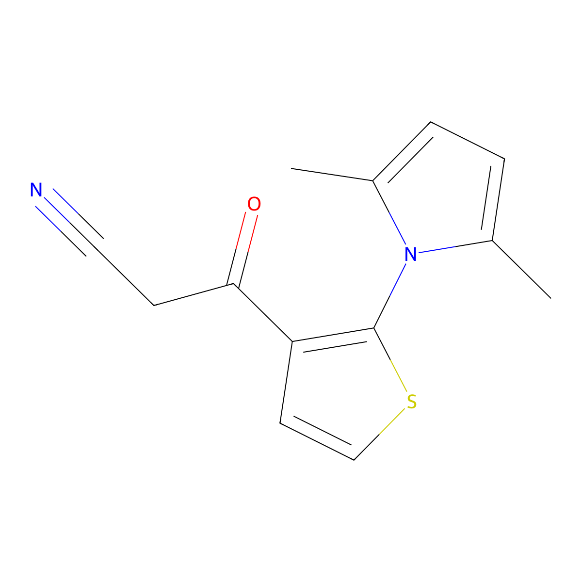 3-[2-(2,5-dimethyl-1H-pyrrol-1-yl)-3-thienyl]-3-oxopropanenitrile molecular structure, CAS 478078-01-2