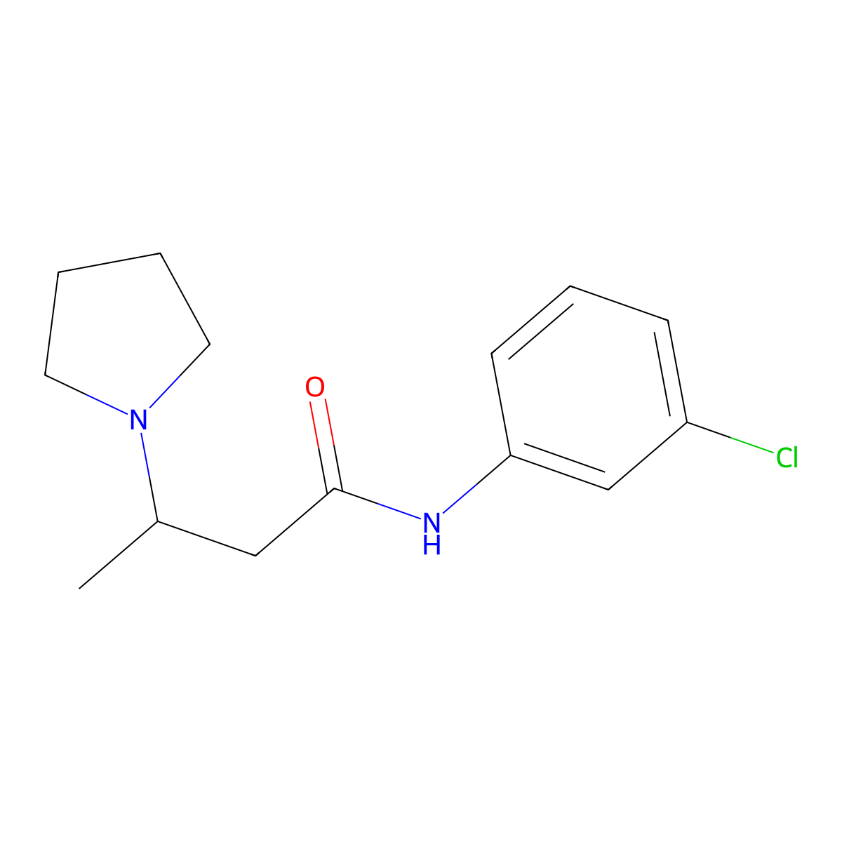 N-(3-chlorophenyl)-3-(1-pyrrolidinyl)butanamide molecular structure, CAS 478078-02-3