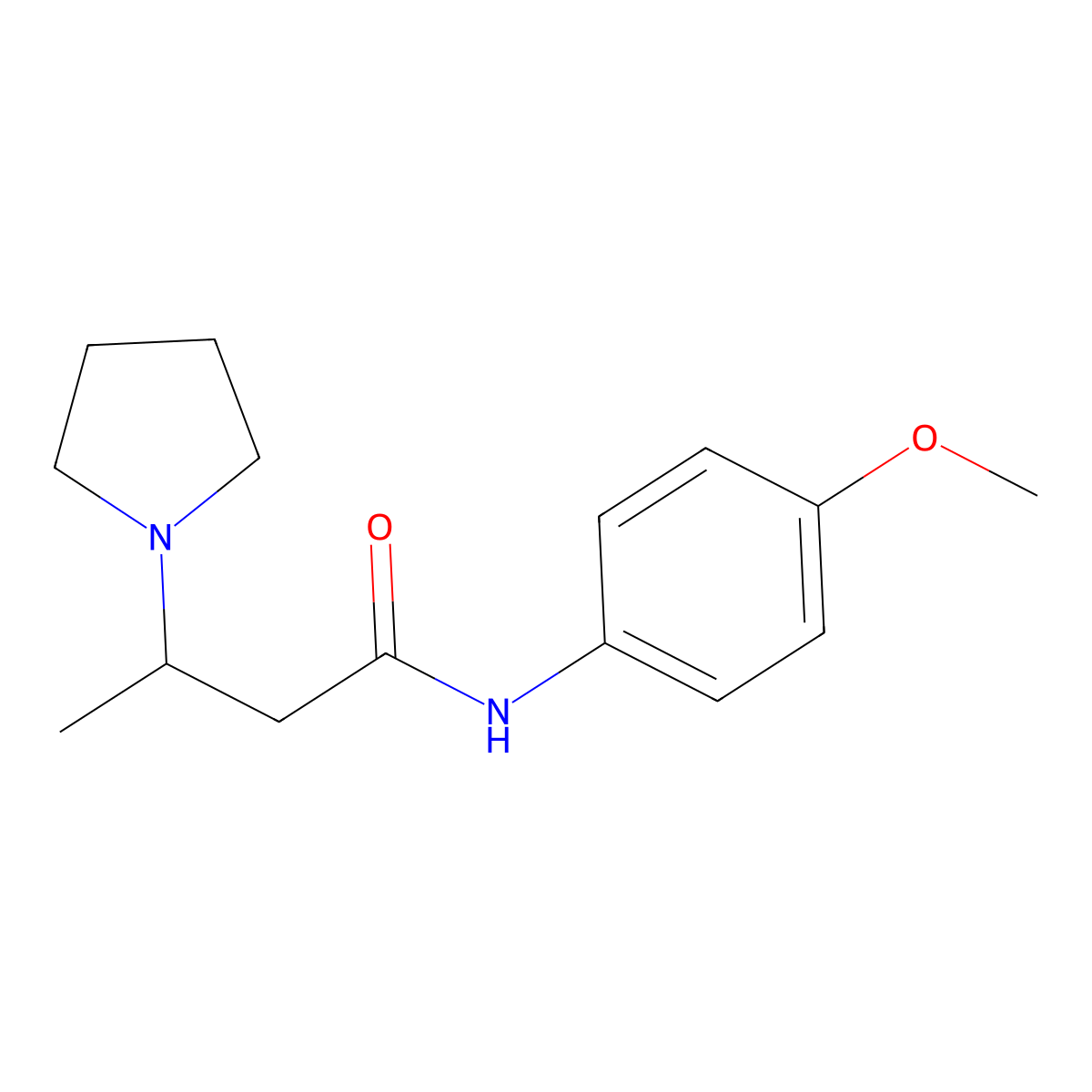 N-(4-methoxyphenyl)-3-(1-pyrrolidinyl)butanamide molecular structure, CAS 478078-14-7