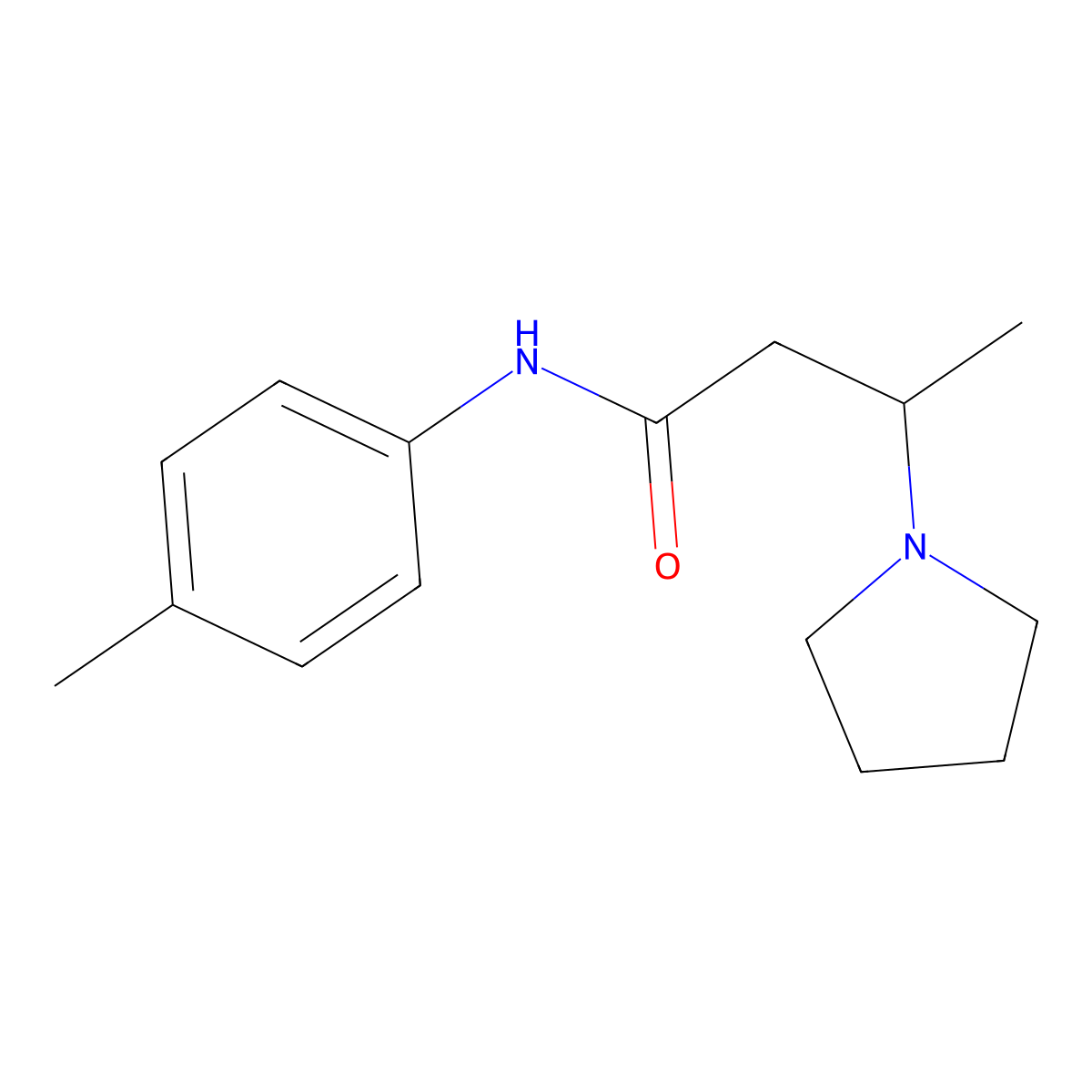 N-(4-methylphenyl)-3-(1-pyrrolidinyl)butanamide molecular structure, CAS 478078-15-8