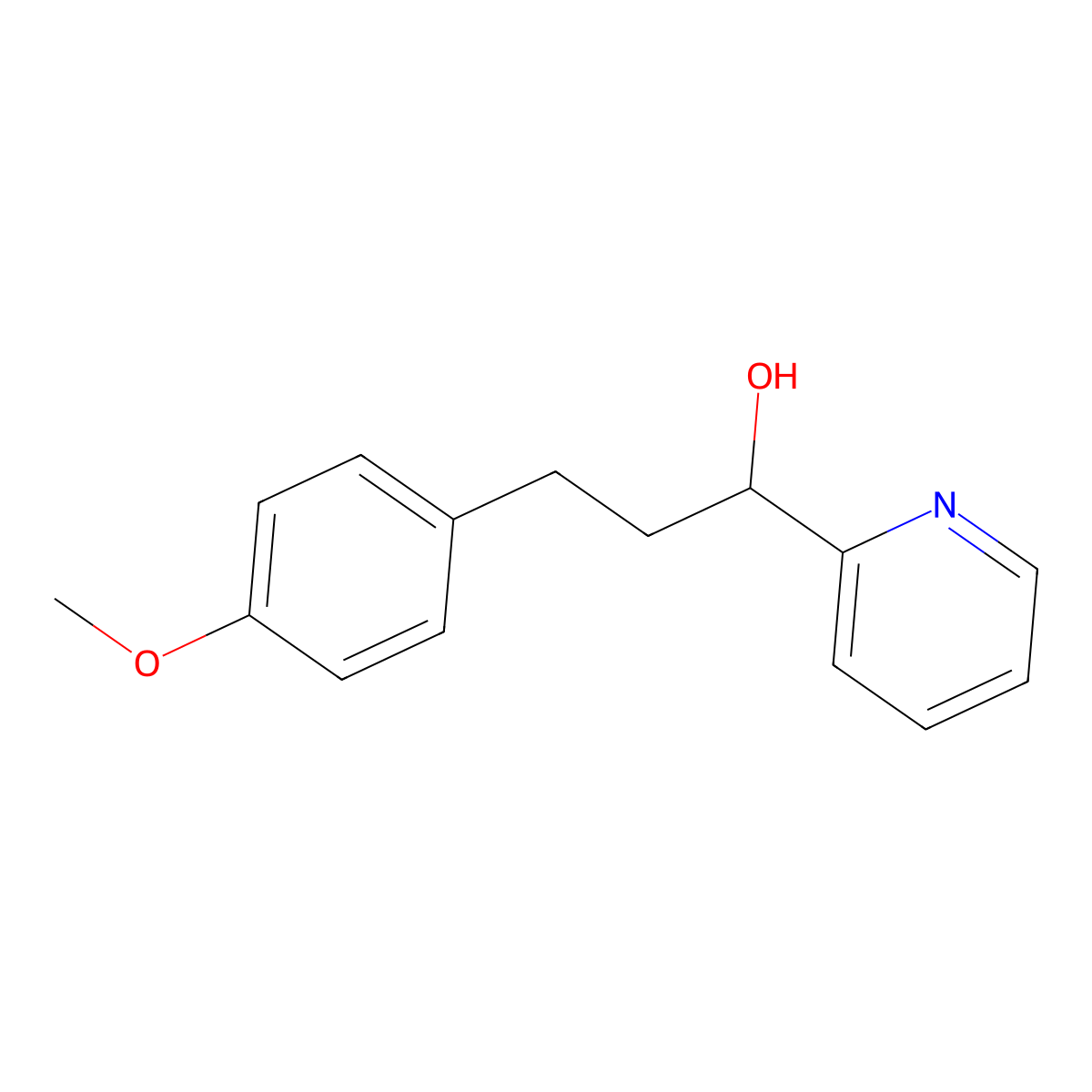 3-(4-Methoxyphenyl)-1-(2-pyridinyl)-1-propanol molecular structure, CAS 478078-18-1