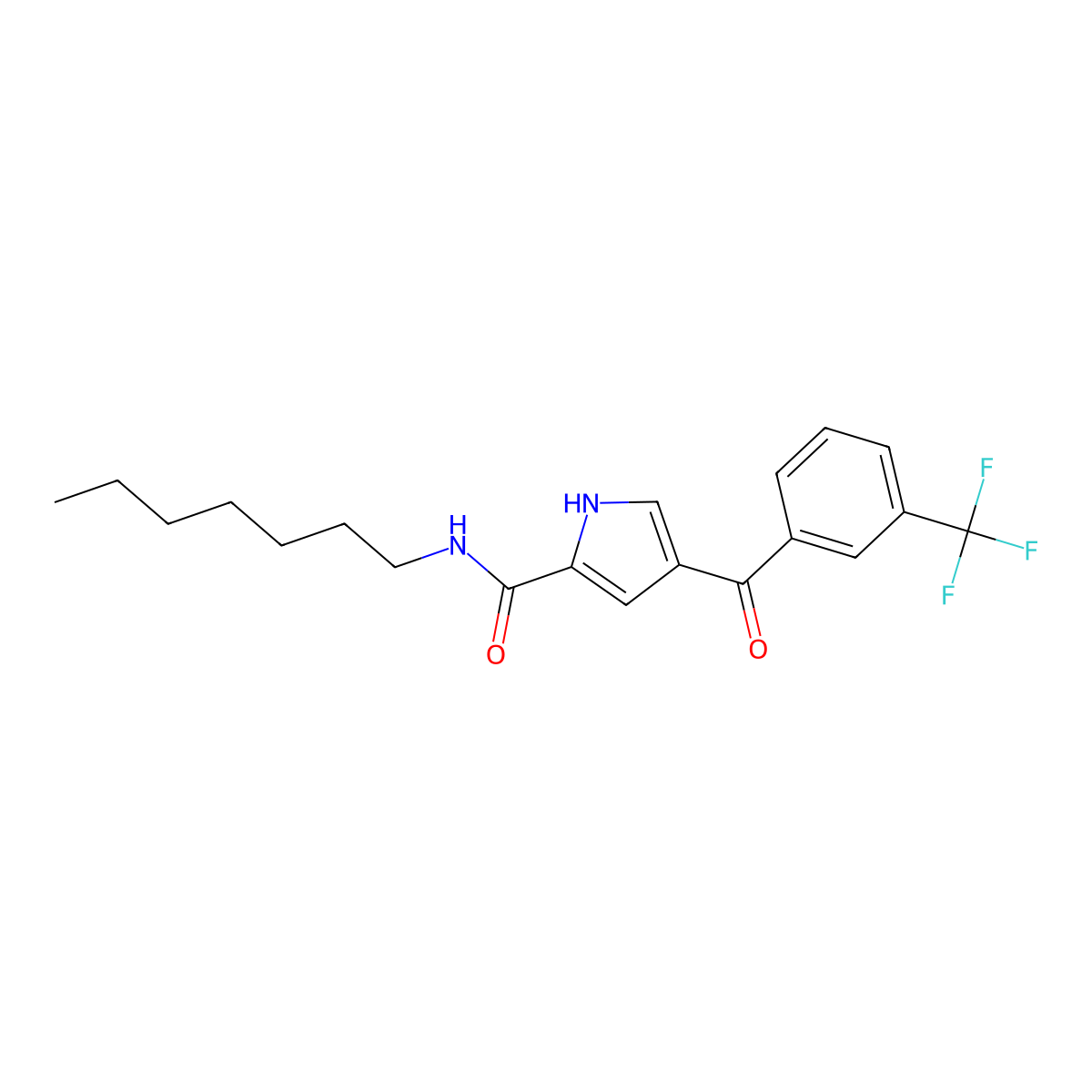 N-heptyl-4-[3-(trifluoromethyl)benzoyl]-1H-pyrrole-2-carboxamide molecular structure, CAS 478078-19-2