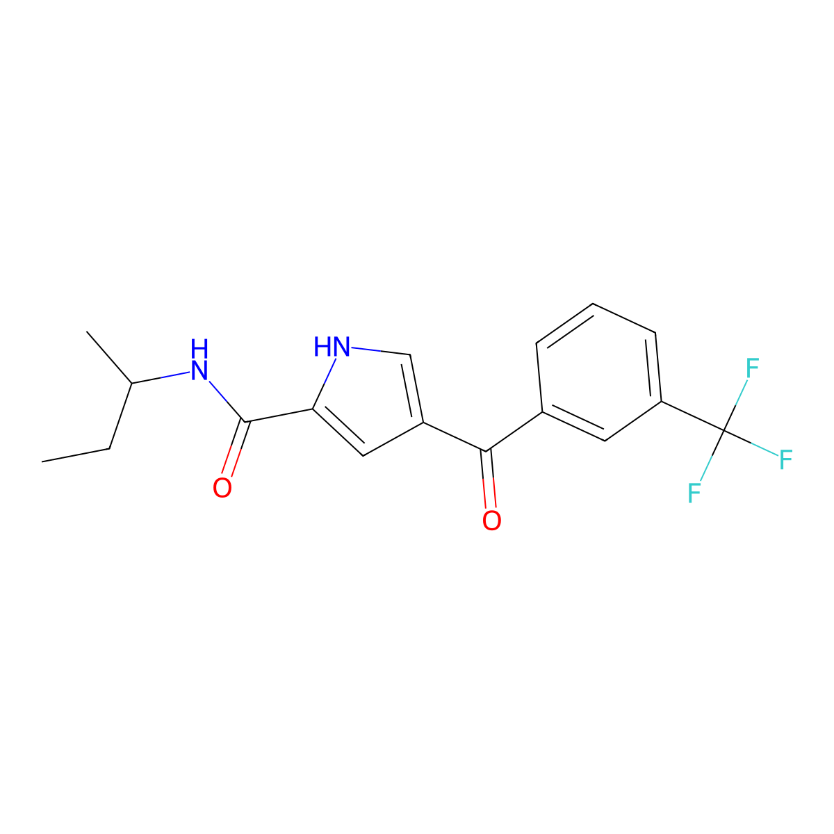 N-(sec-butyl)-4-[3-(trifluoromethyl)benzoyl]-1H-pyrrole-2-carboxamide molecular structure, CAS 478078-20-5