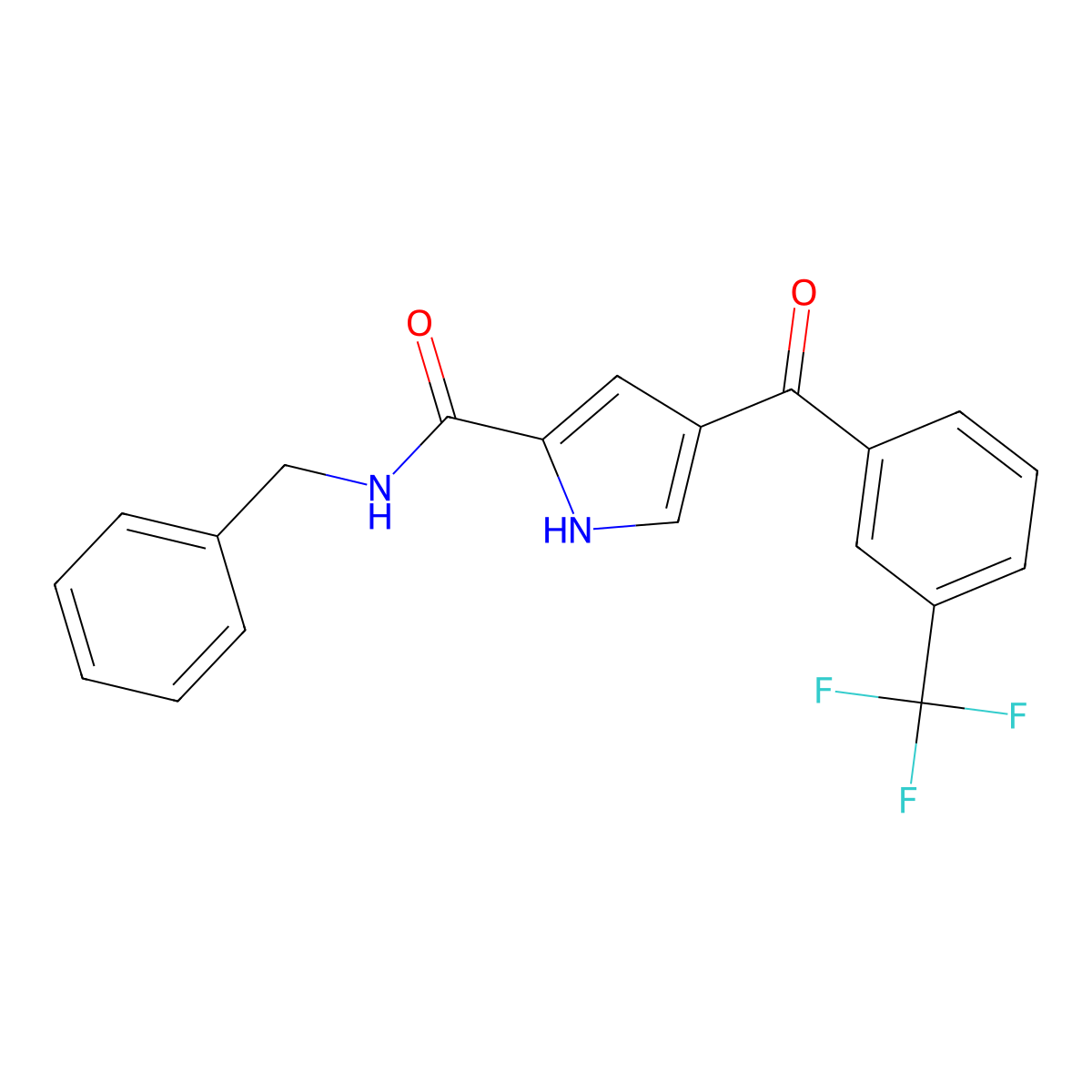 N-benzyl-4-[3-(trifluoromethyl)benzoyl]-1H-pyrrole-2-carboxamide molecular structure, CAS 478078-23-8