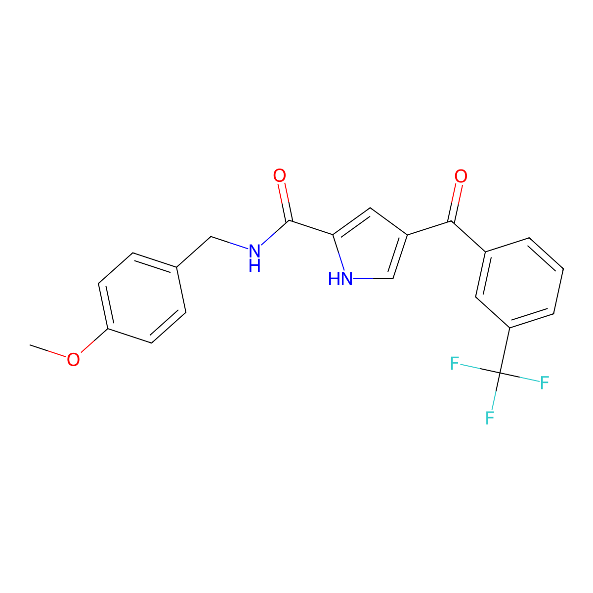 N-[(4-methoxyphenyl)methyl]-4-[3-(trifluoromethyl)benzoyl]-1H-pyrrole-2-carboxamide molecular structure, CAS 478078-25-0