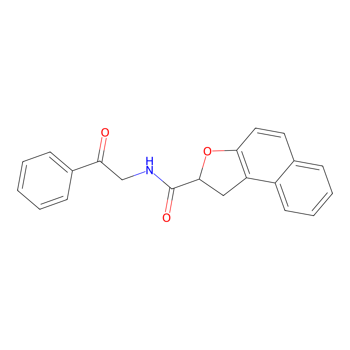 N-(2-oxo-2-phenylethyl)-1,2-dihydronaphtho[2,1-b]furan-2-carboxamide molecular structure, CAS 478078-35-2