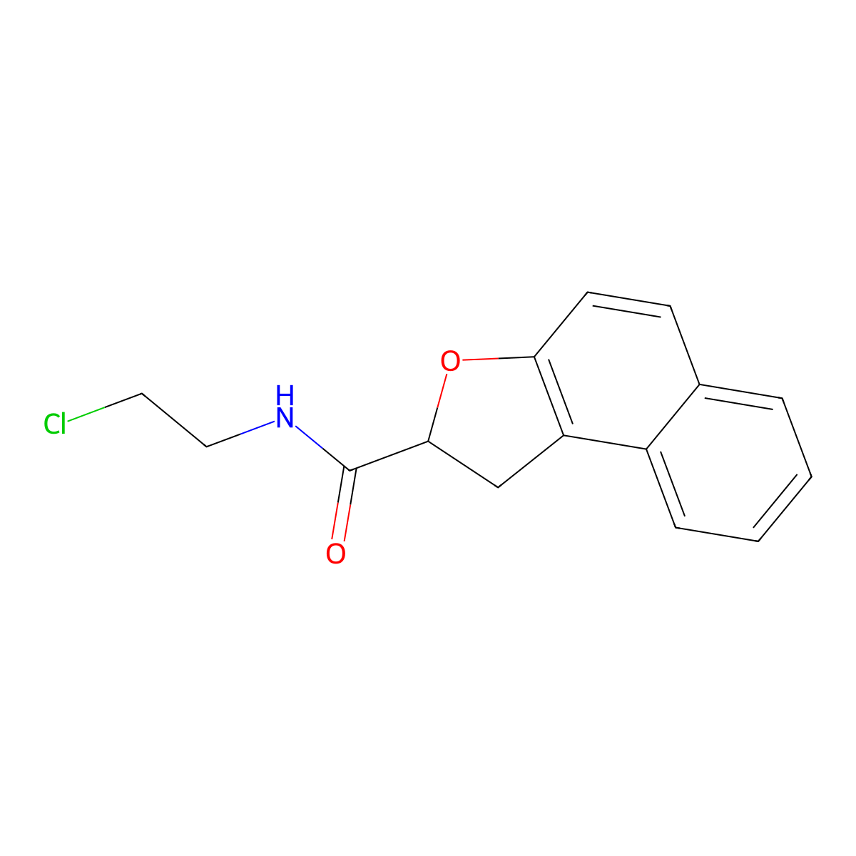 N-(2-chloroethyl)-1,2-dihydronaphtho[2,1-b]furan-2-carboxamide molecular structure, CAS 478078-36-3
