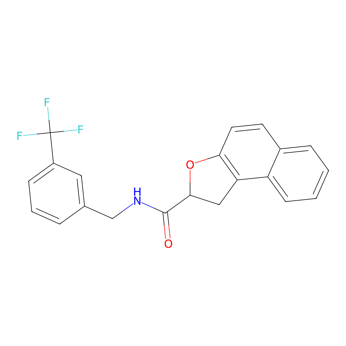 N-[3-(trifluoromethyl)benzyl]-1,2-dihydronaphtho[2,1-b]furan-2-carboxamide molecular structure, CAS 478078-37-4