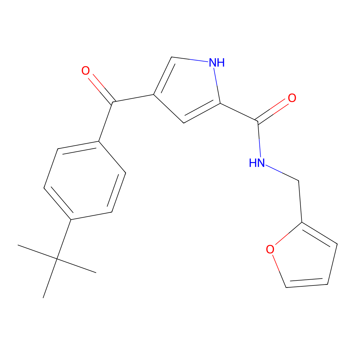 4-[4-(tert-butyl)benzoyl]-N-(2-furylmethyl)-1H-pyrrole-2-carboxamide molecular structure, CAS 478078-43-2