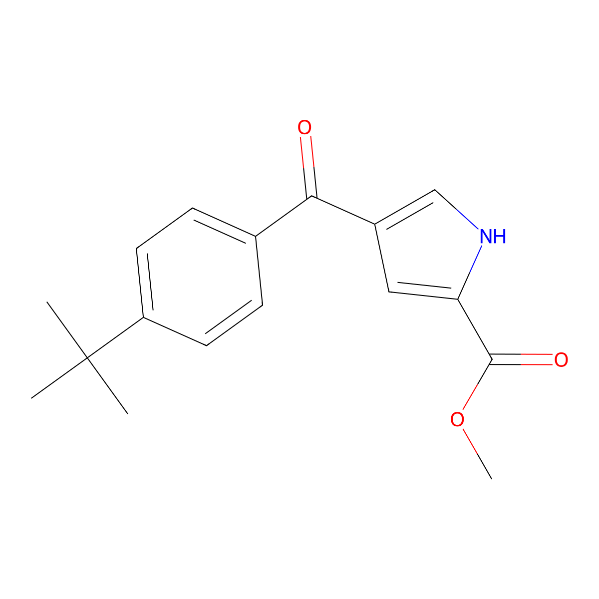 methyl 4-(4-tert-butylbenzoyl)-1H-pyrrole-2-carboxylate molecular structure, CAS 478078-44-3