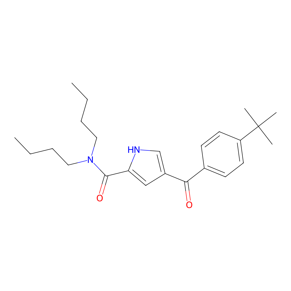 N,N-dibutyl-4-(4-tert-butylbenzoyl)-1H-pyrrole-2-carboxamide molecular structure, CAS 478078-46-5