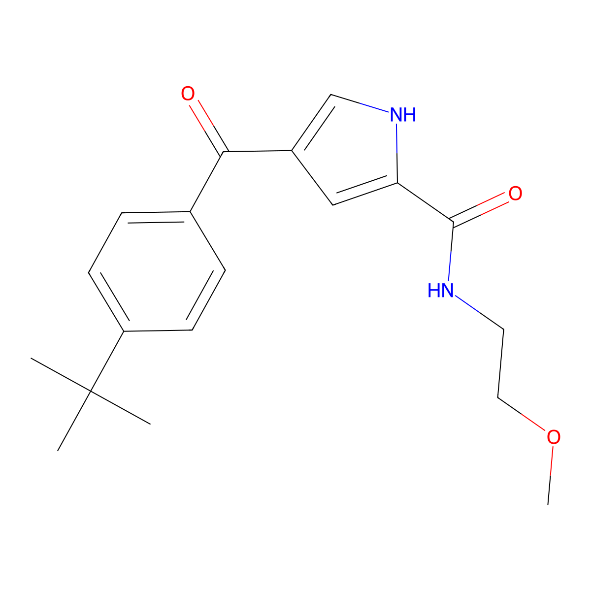 4-(4-tert-butylbenzoyl)-N-(2-methoxyethyl)-1H-pyrrole-2-carboxamide molecular structure, CAS 478078-58-9