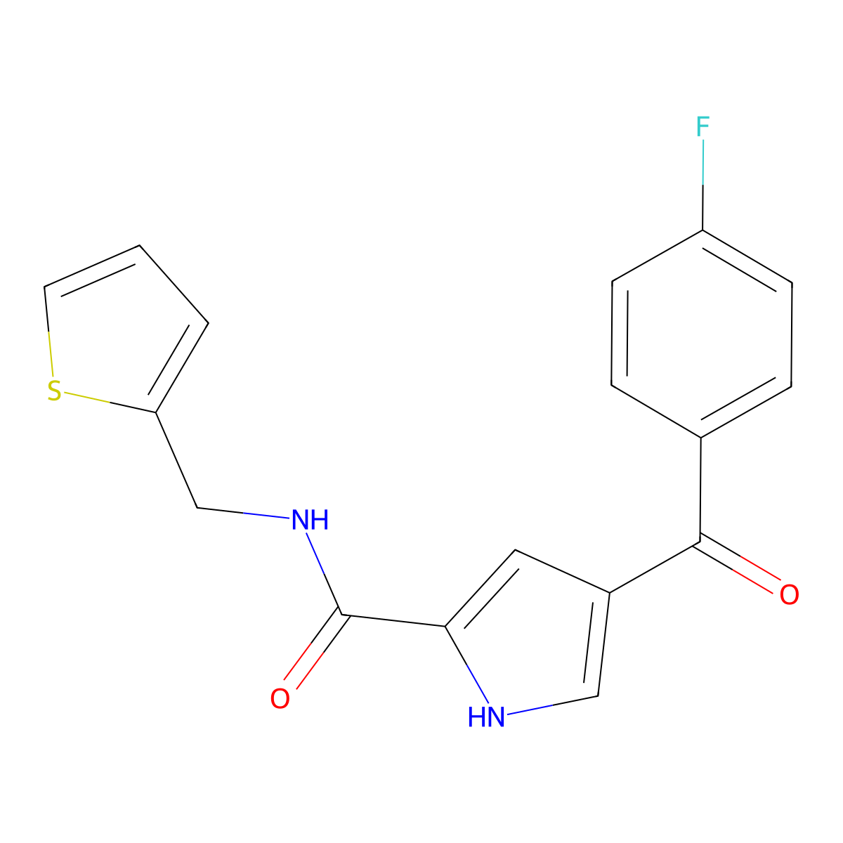 4-(4-fluorobenzoyl)-N-(2-thienylmethyl)-1H-pyrrole-2-carboxamide molecular structure, CAS 478078-63-6