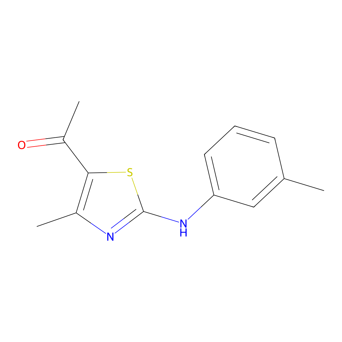 1-{4-Methyl-2-[(3-methylphenyl)amino]-1,3-thiazol-5-yl}ethan-1-one molecular structure, CAS 478078-66-9