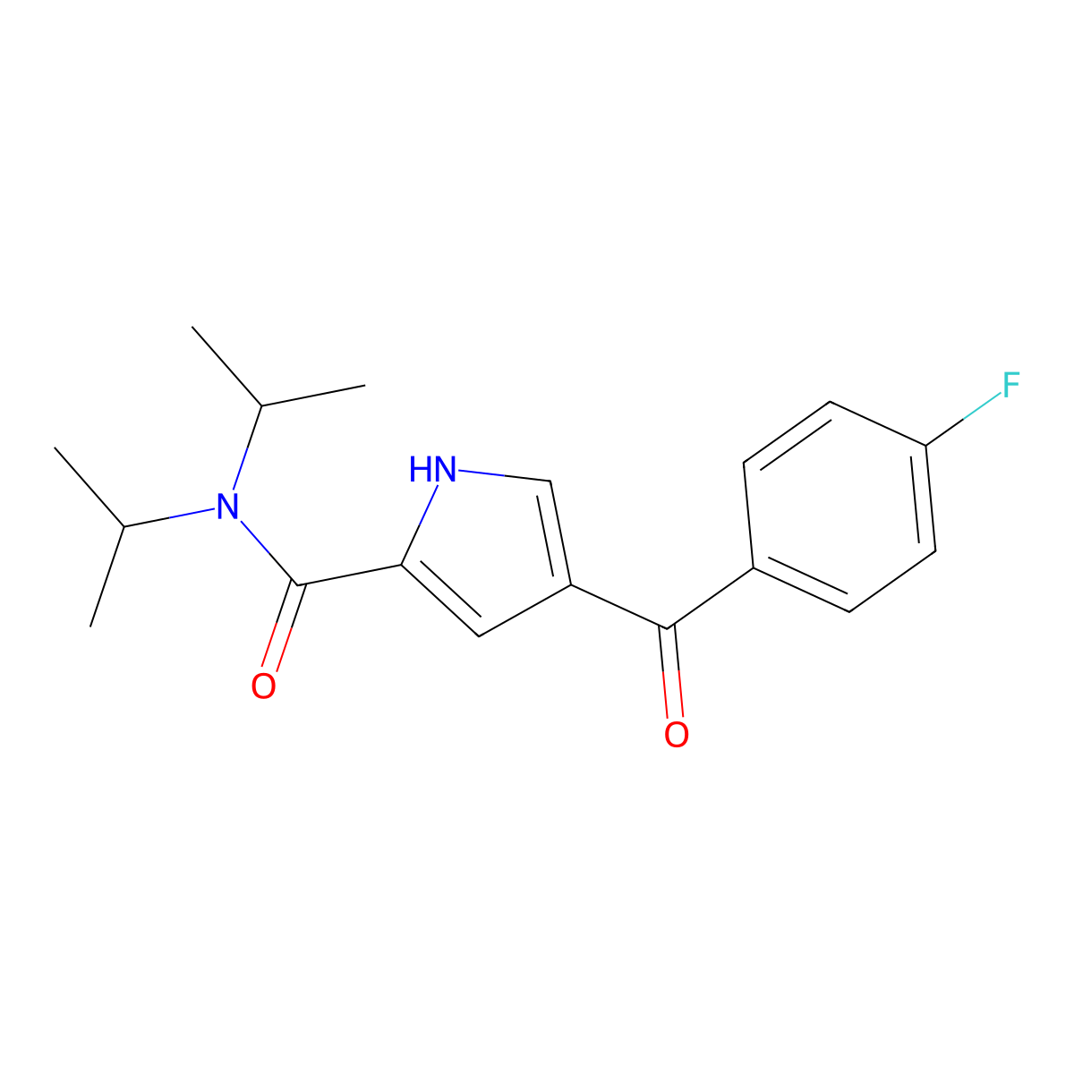 4-(4-fluorobenzoyl)-N,N-diisopropyl-1H-pyrrole-2-carboxamide molecular structure, CAS 478078-75-0