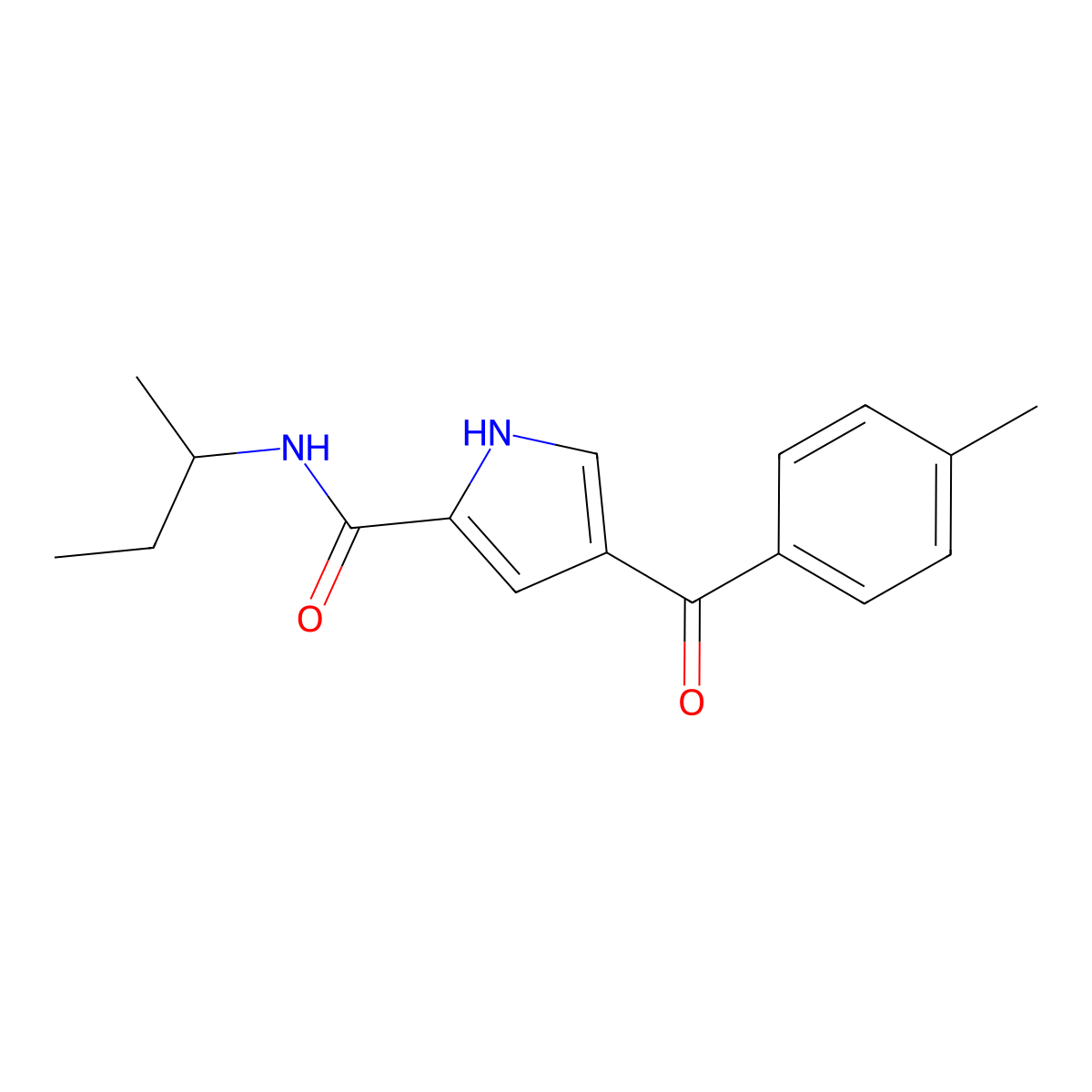 N-(sec-butyl)-4-(4-methylbenzoyl)-1H-pyrrole-2-carboxamide molecular structure, CAS 478078-80-7